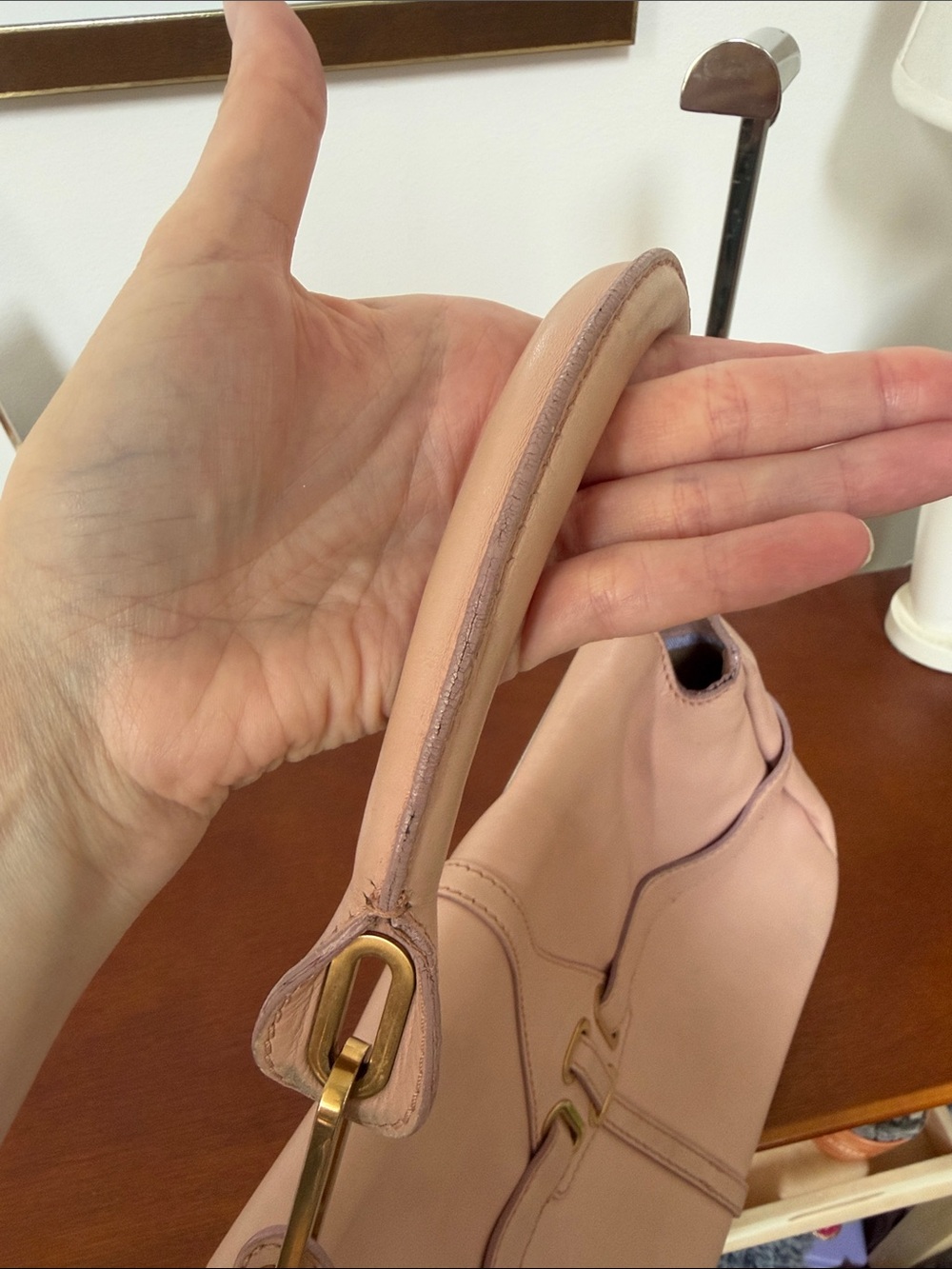 Jimmy Choo Blush Pink Leather Shoulder Bag - Picture 13 of 15